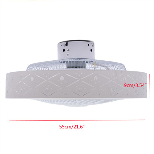 CNCEST 110V 21.6×3.54in White Led Light Fan with Invisible Blades Semi Flush Mount Low Profile Fan Remote Control